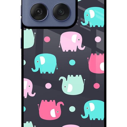 Elephants Moto Edge 60 Fusion Glass Case Back Cover by Casekaro