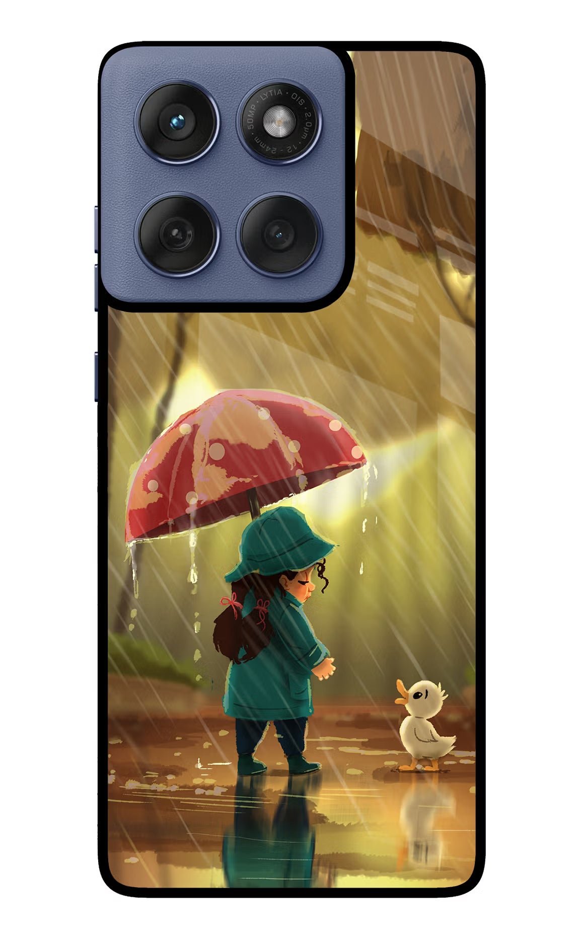Rainy Day Moto Edge 60 Fusion Glass Case Back Cover by Casekaro