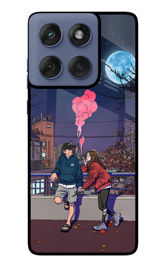 Chilling Couple Moto Edge 60 Fusion Glass Case