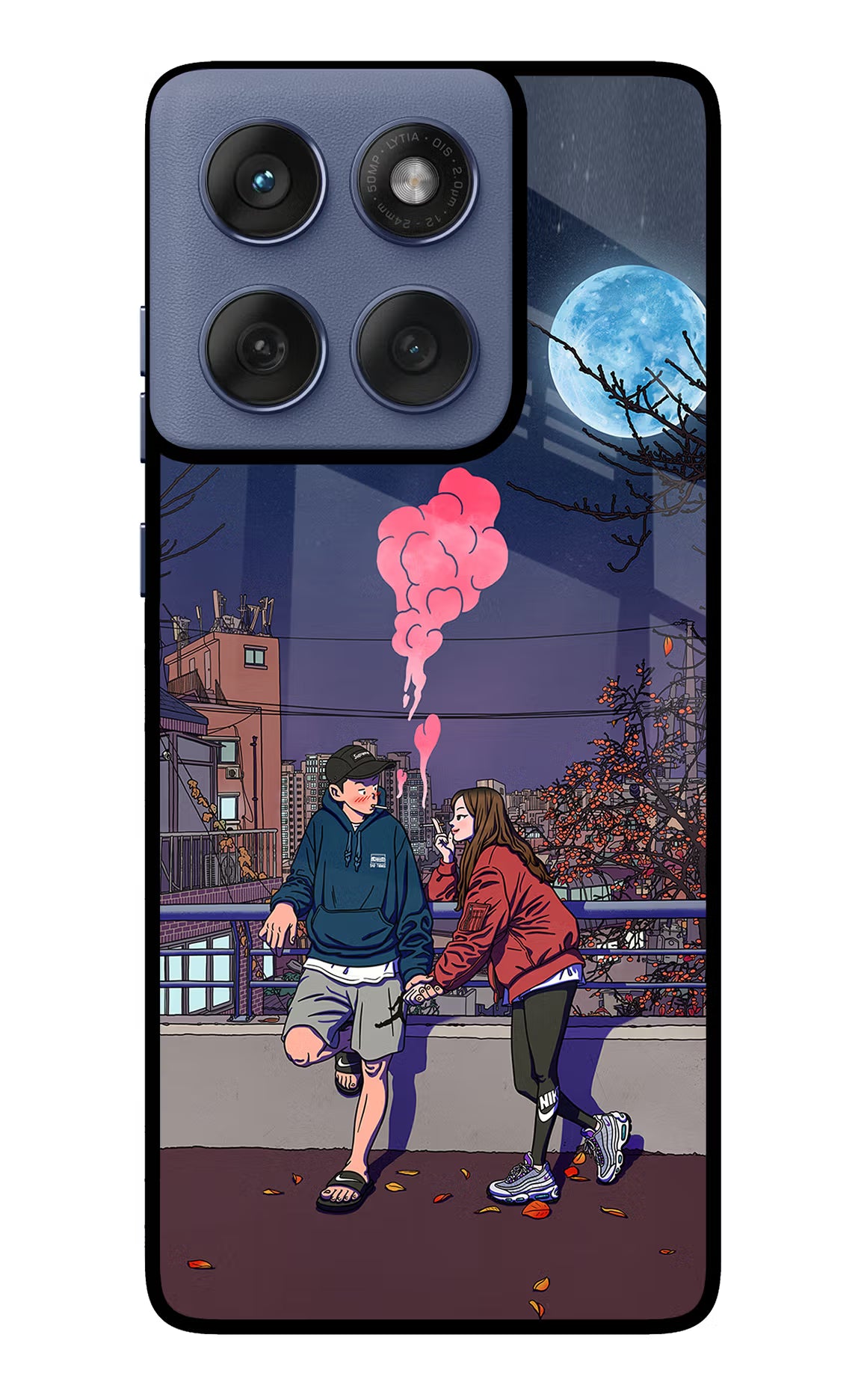 Chilling Couple Moto Edge 60 Fusion Glass Case Back Cover by Casekaro