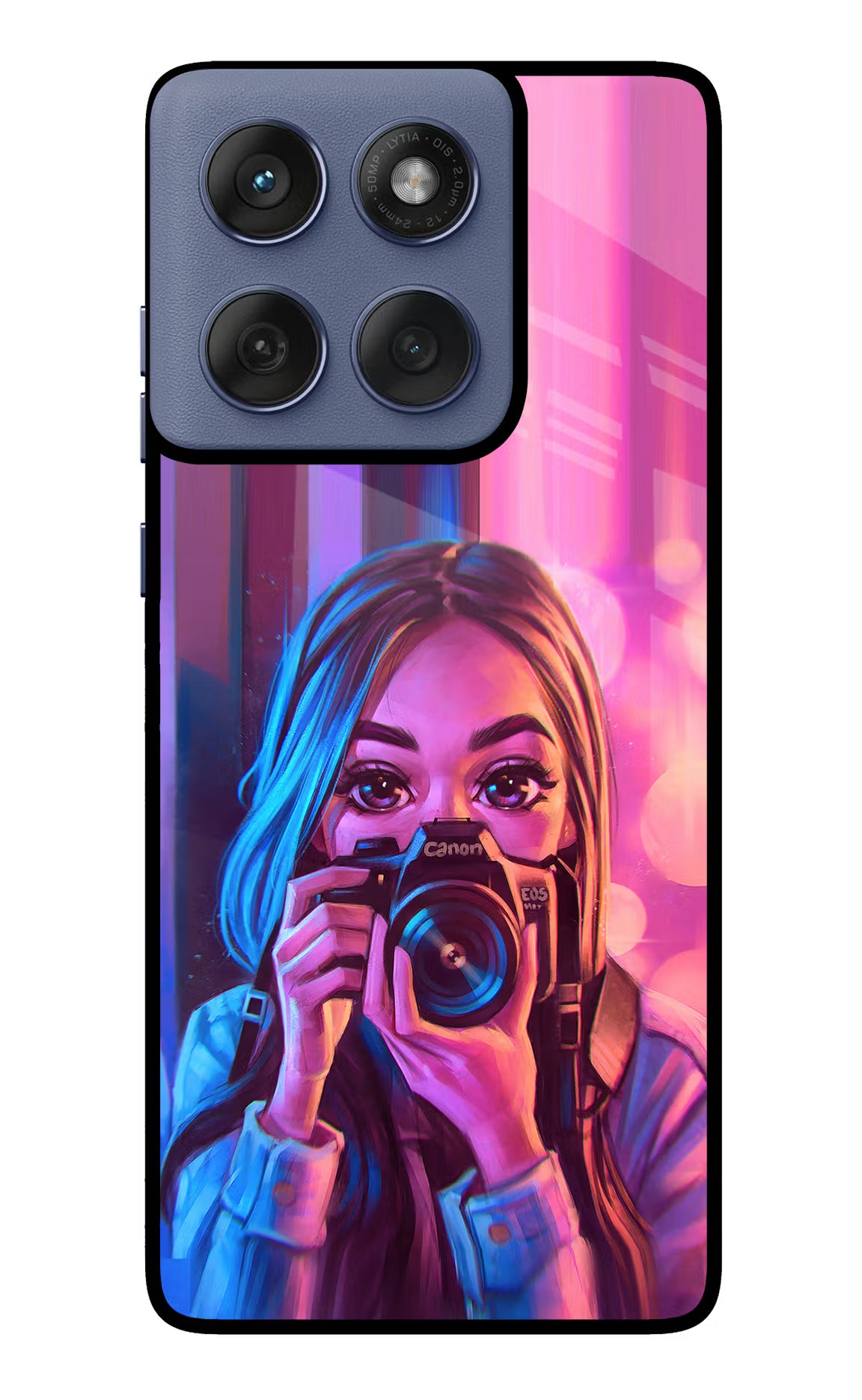 Girl Photographer Moto Edge 60 Fusion Glass Case Back Cover by Casekaro