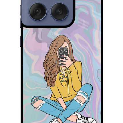 Selfie Girl Moto Edge 60 Fusion Glass Case Back Cover by Casekaro