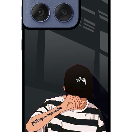 Aesthetic Boy Moto Edge 60 Fusion Glass Case Back Cover by Casekaro