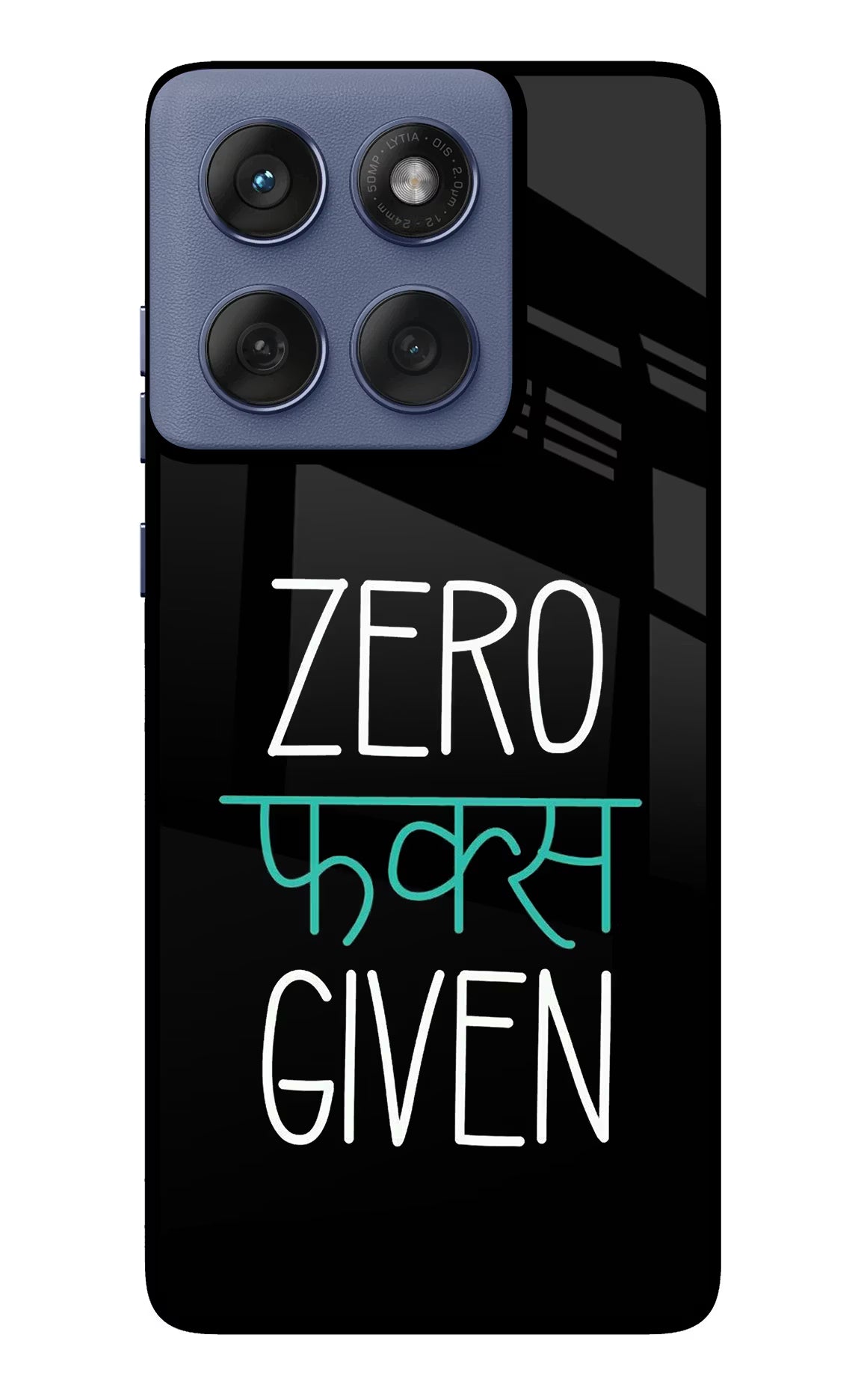 Zero Fucks Given Moto Edge 60 Fusion Glass Case Back Cover by Casekaro