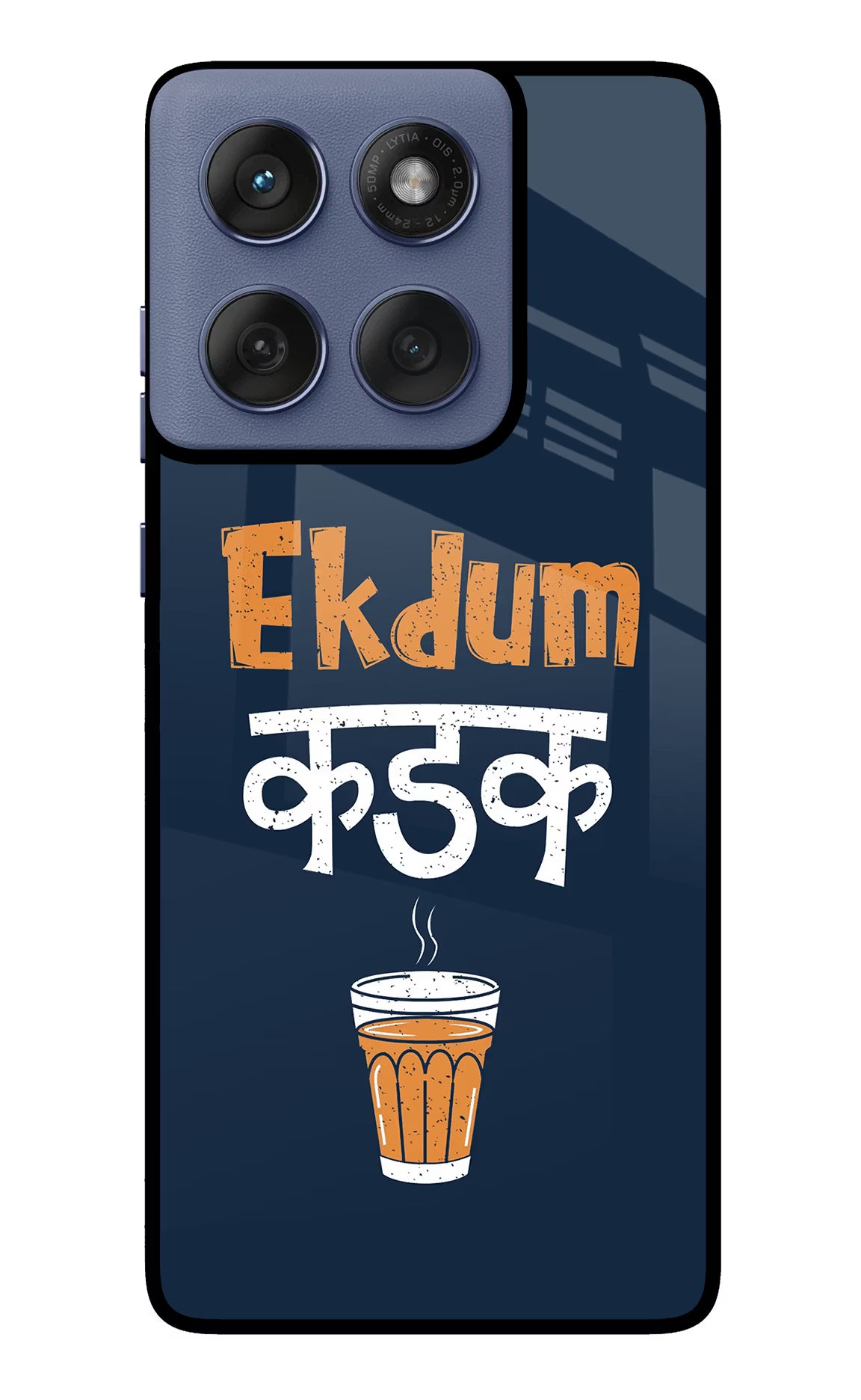 Ekdum Kadak Chai Moto Edge 60 Fusion Glass Case Back Cover by Casekaro