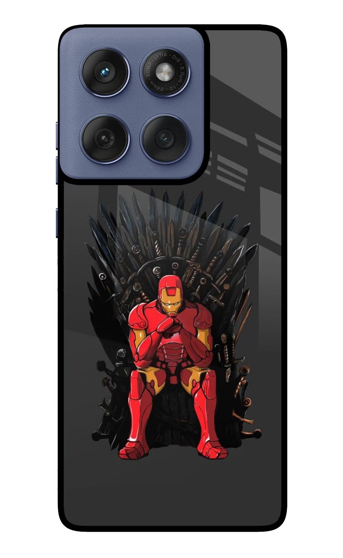 Ironman Throne Moto Edge 60 Fusion Glass Case Back Cover by Casekaro