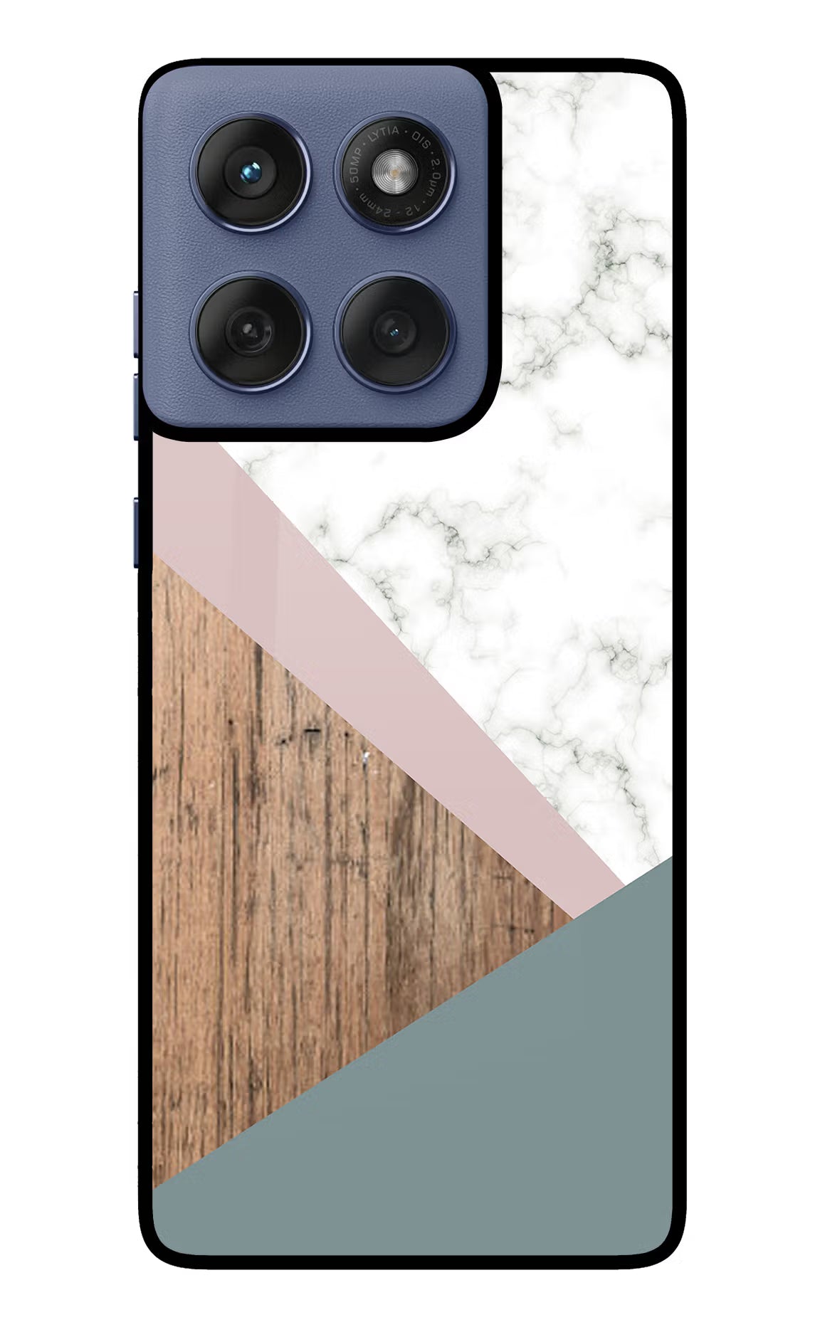 Marble wood Abstract Moto Edge 60 Fusion Glass Case Back Cover by Casekaro
