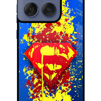 Superman logo Moto Edge 60 Fusion Glass Case Back Cover by Casekaro