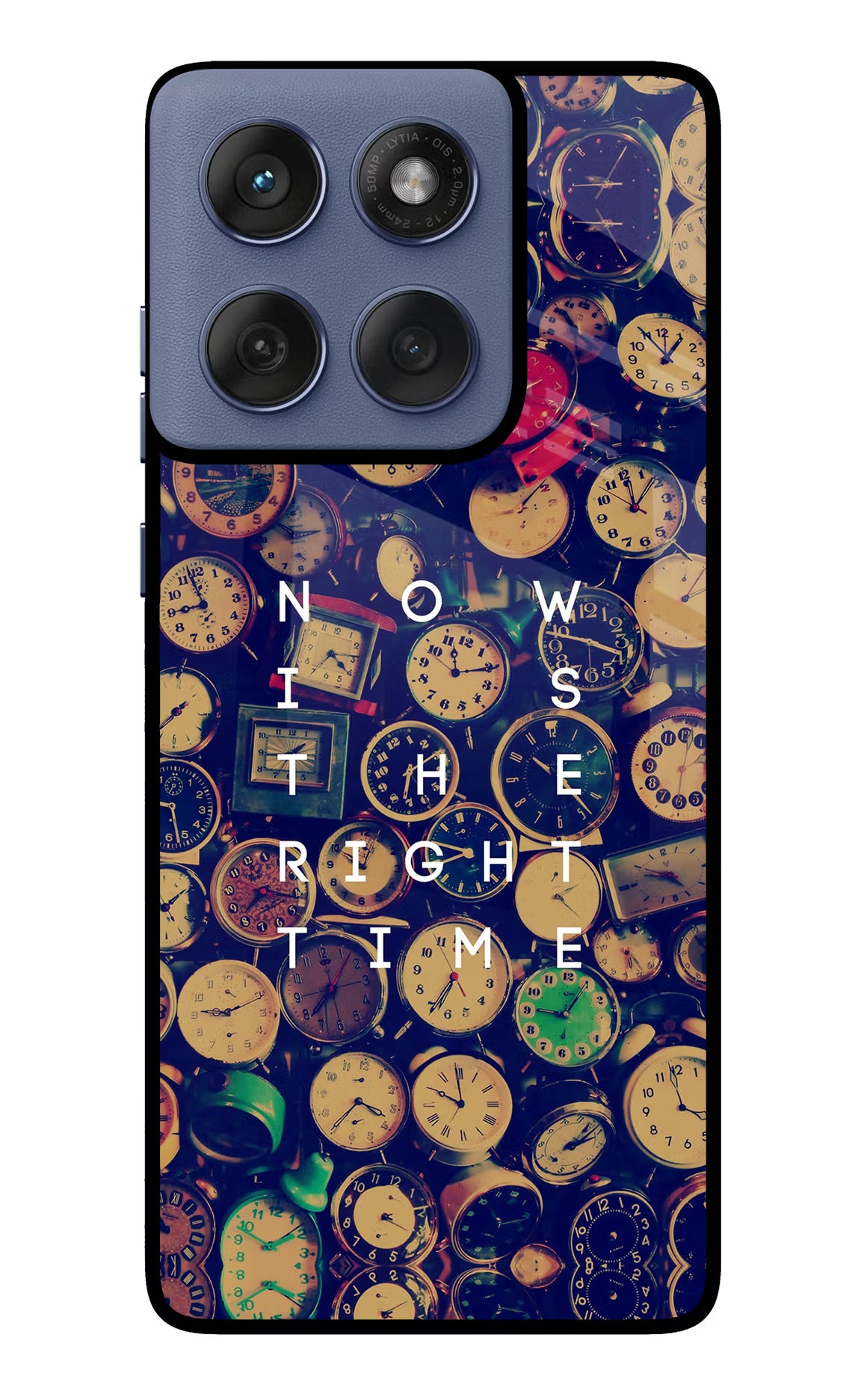 Now is the Right Time Quote Moto Edge 60 Fusion Glass Case Back Cover by Casekaro