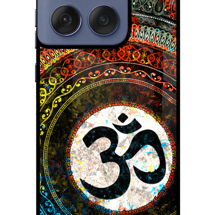 Om Cultural Moto Edge 60 Fusion Glass Case Back Cover by Casekaro