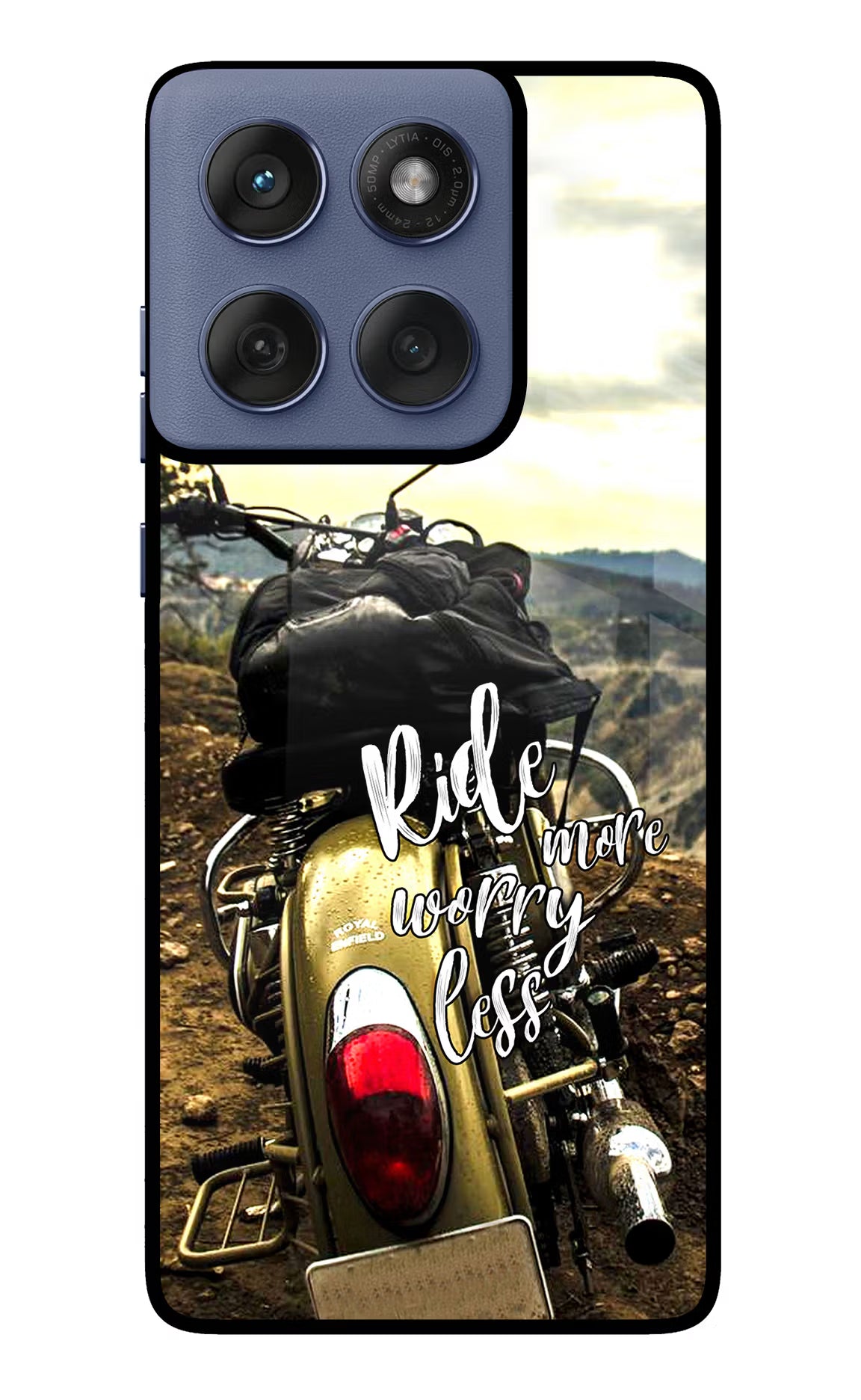 Ride More Worry Less Moto Edge 60 Fusion Glass Case Back Cover by Casekaro