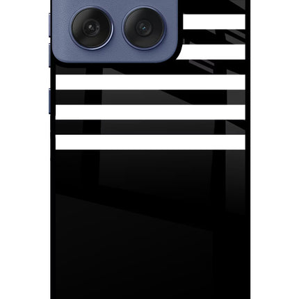 Black and White Print Moto Edge 60 Fusion Glass Case Back Cover by Casekaro