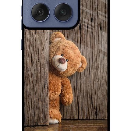 Teddy Wooden Moto Edge 60 Fusion Glass Case Back Cover by Casekaro