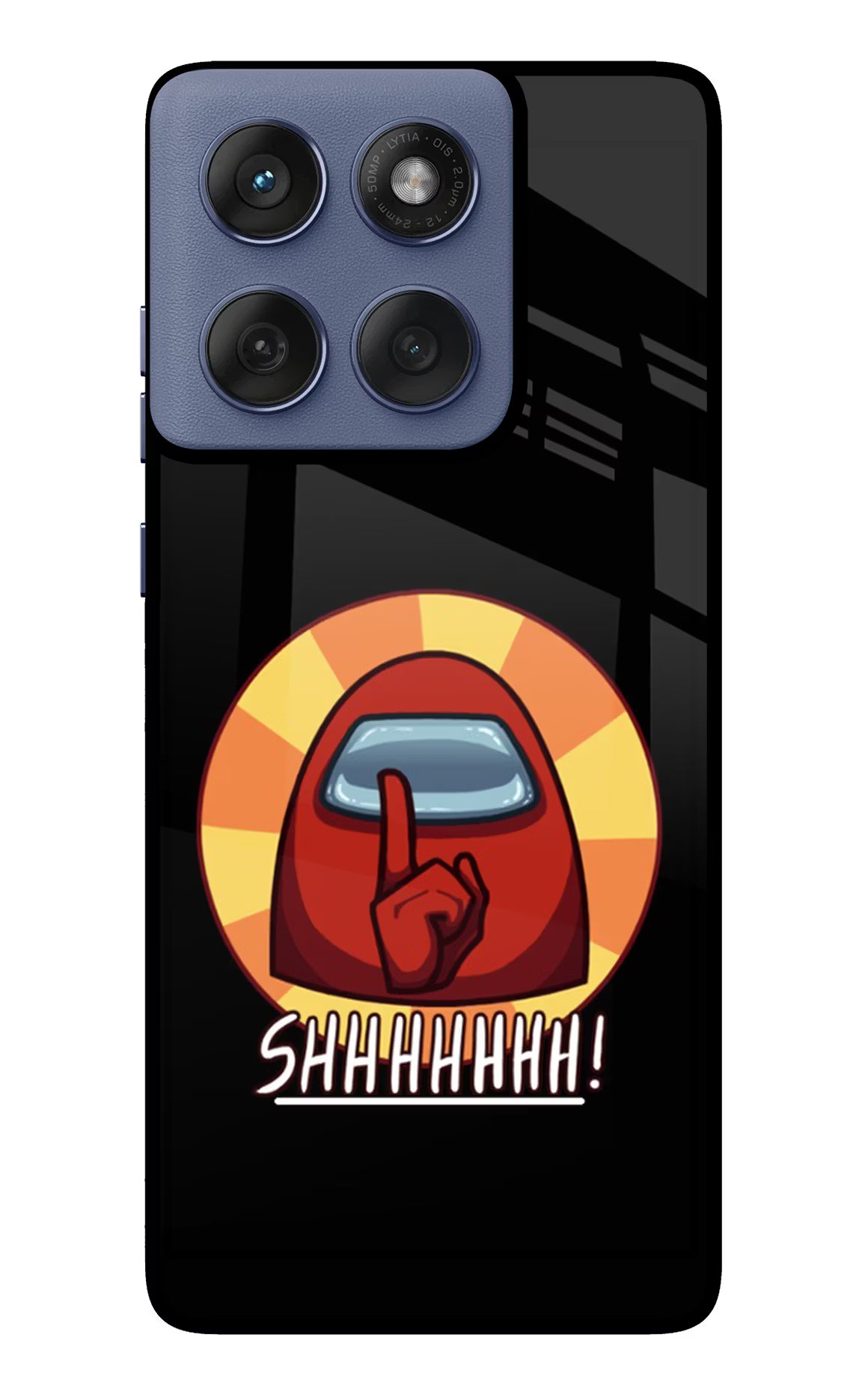 Among Us Shhh! Moto Edge 60 Fusion Glass Case Back Cover by Casekaro