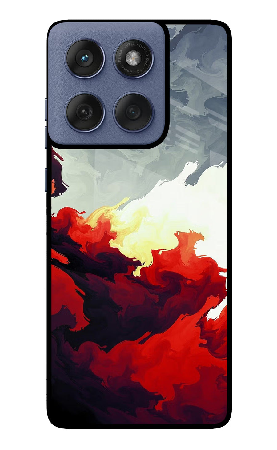 Fire Cloud Moto Edge 60 Fusion Back Cover, Metal case