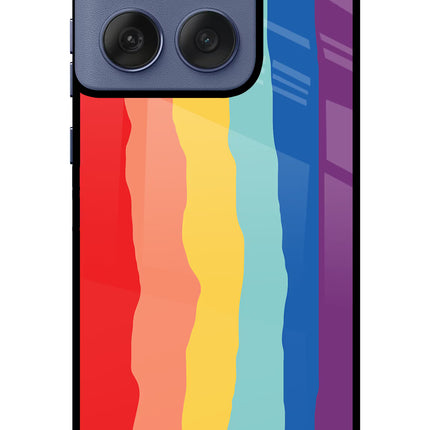 Rainbow Moto Edge 60 Fusion Glass Case Back Cover by Casekaro