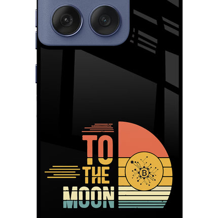 To the Moon Moto Edge 60 Fusion Glass Case Back Cover by Casekaro