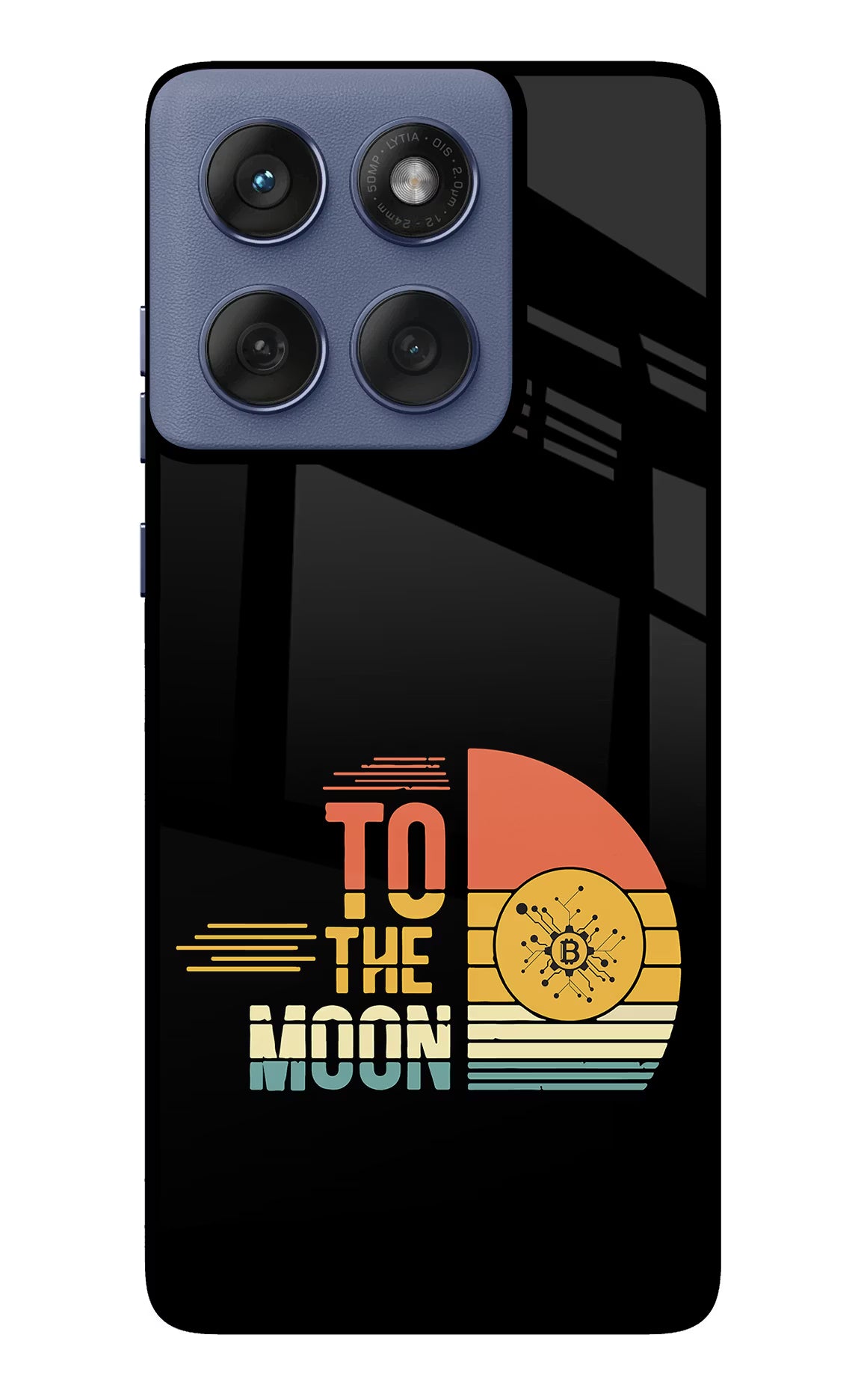 To the Moon Moto Edge 60 Fusion Glass Case Back Cover by Casekaro