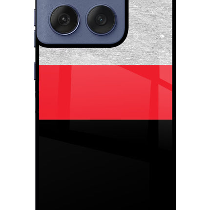 Tri Color Pattern Moto Edge 60 Fusion Glass Case Back Cover by Casekaro