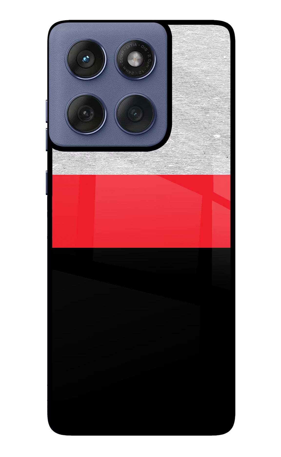 Tri Color Pattern Moto Edge 60 Fusion Glass Case Back Cover by Casekaro