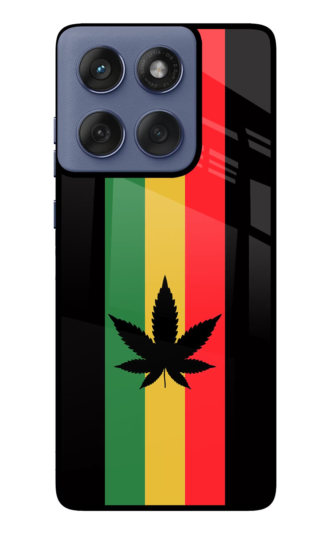 Weed Flag Moto Edge 60 Fusion Glass Case Back Cover by Casekaro