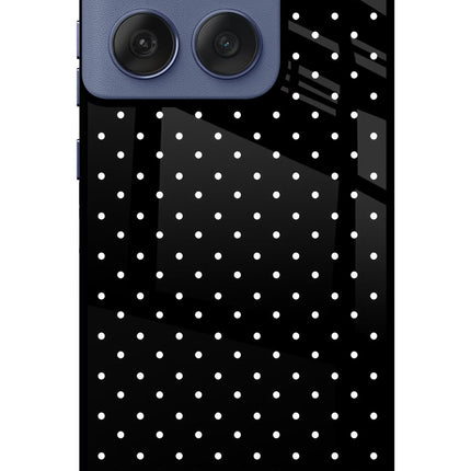 White Dots Moto Edge 60 Fusion Glass Case Back Cover by Casekaro