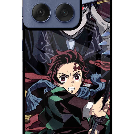 Demon Slayer Moto Edge 60 Fusion Glass Case Back Cover by Casekaro