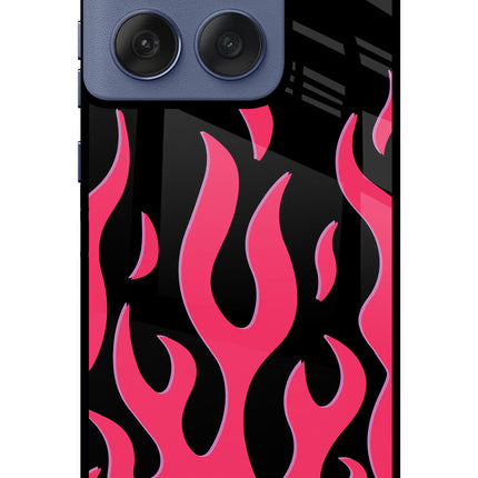 Fire Flames Moto Edge 60 Fusion Glass Case Back Cover by Casekaro