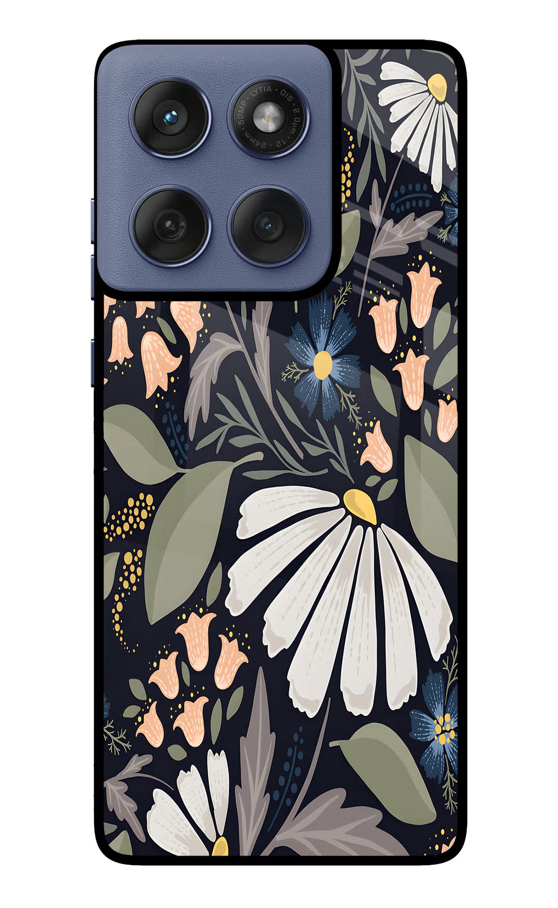 Flowers Art Moto Edge 60 Fusion Glass Case