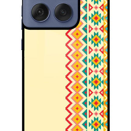 Ethnic Seamless Moto Edge 60 Fusion Glass Case Back Cover by Casekaro