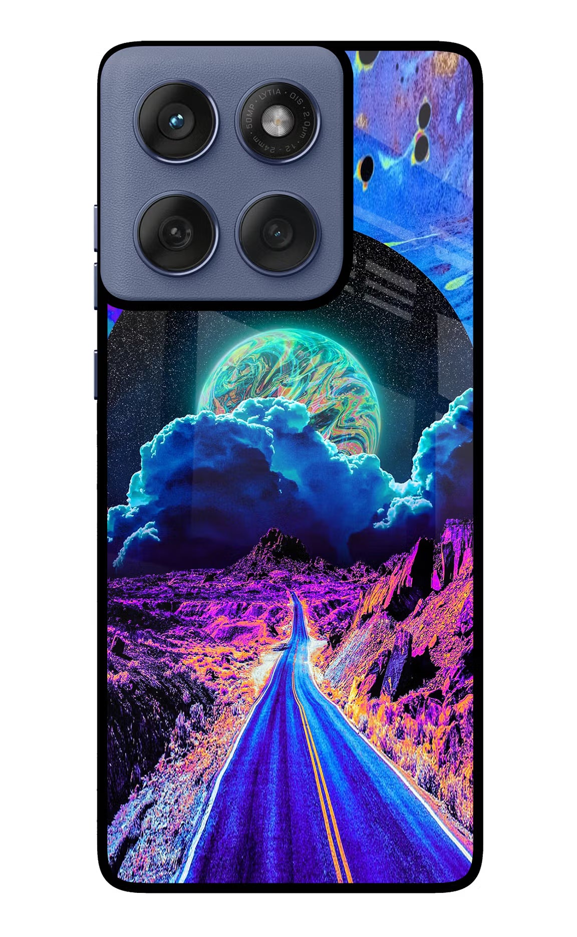 Psychedelic Painting Moto Edge 60 Fusion Glass Case Back Cover by Casekaro