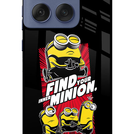 Find your inner Minion Moto Edge 60 Fusion Glass Case Back Cover by Casekaro
