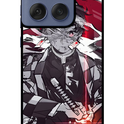 Demon Slayer Moto Edge 60 Fusion Glass Case Back Cover by Casekaro