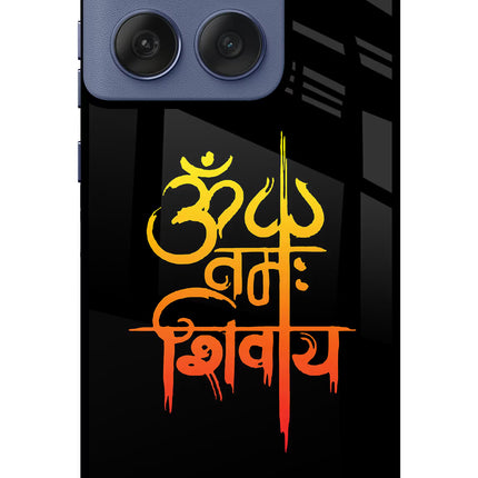 Om Namah Shivay Moto Edge 60 Fusion Glass Case Back Cover by Casekaro