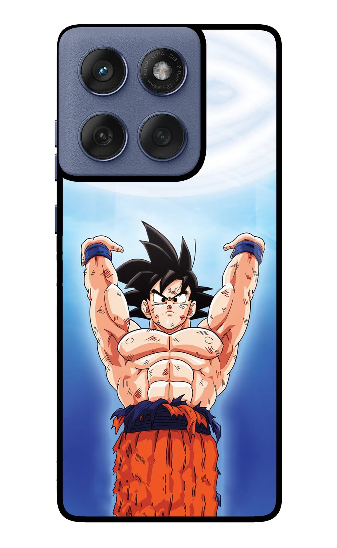 Goku Power Moto Edge 60 Fusion Glass Case Back Cover by Casekaro