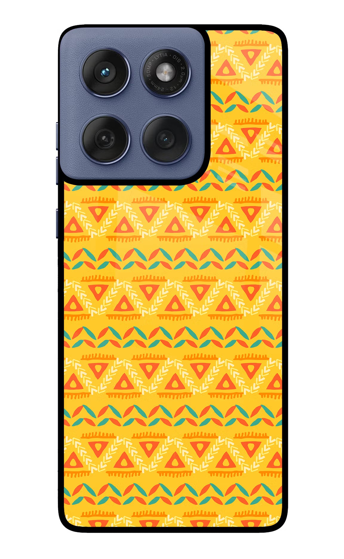 Tribal Pattern Moto Edge 60 Fusion Glass Case Back Cover by Casekaro