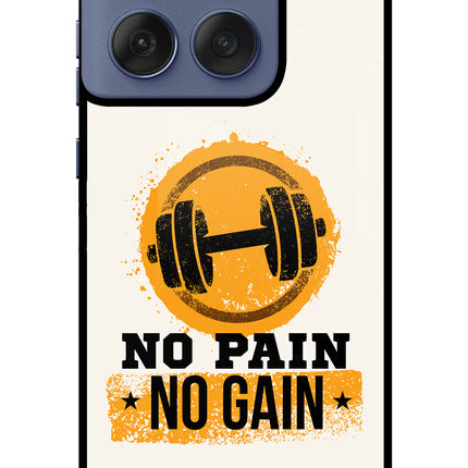 No Pain No Gain Moto Edge 60 Fusion Glass Case Back Cover by Casekaro