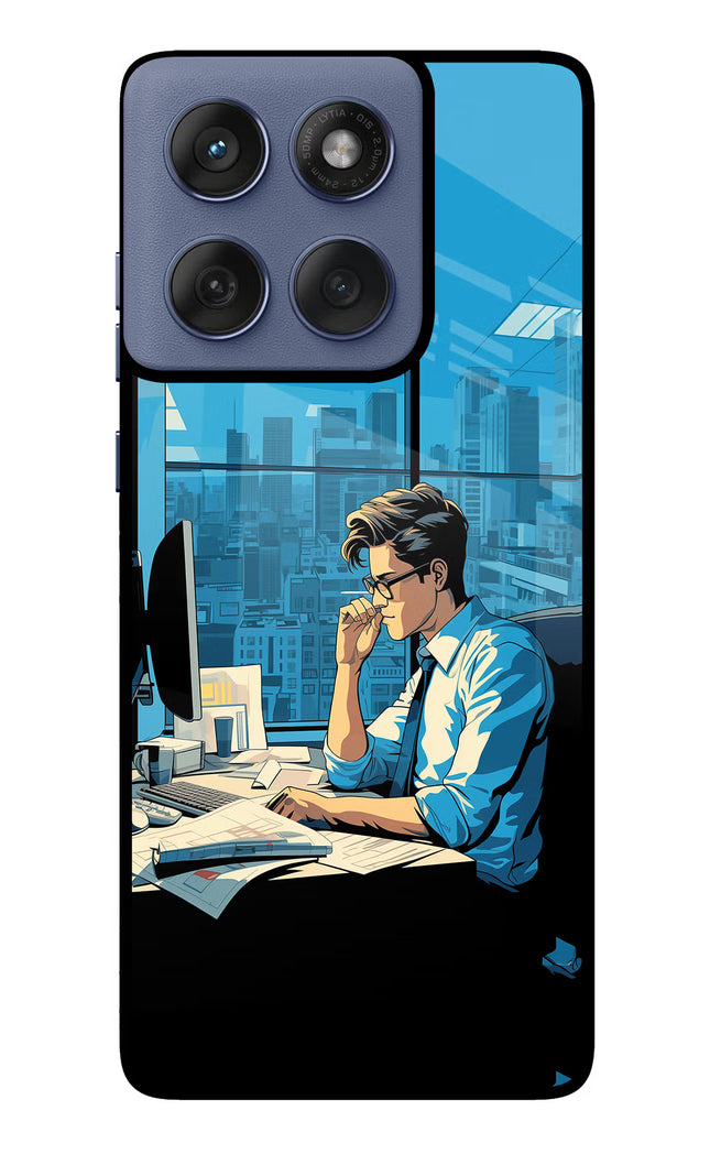 Focused Hustler (AI Generated) Moto Edge 60 Fusion Glass Case