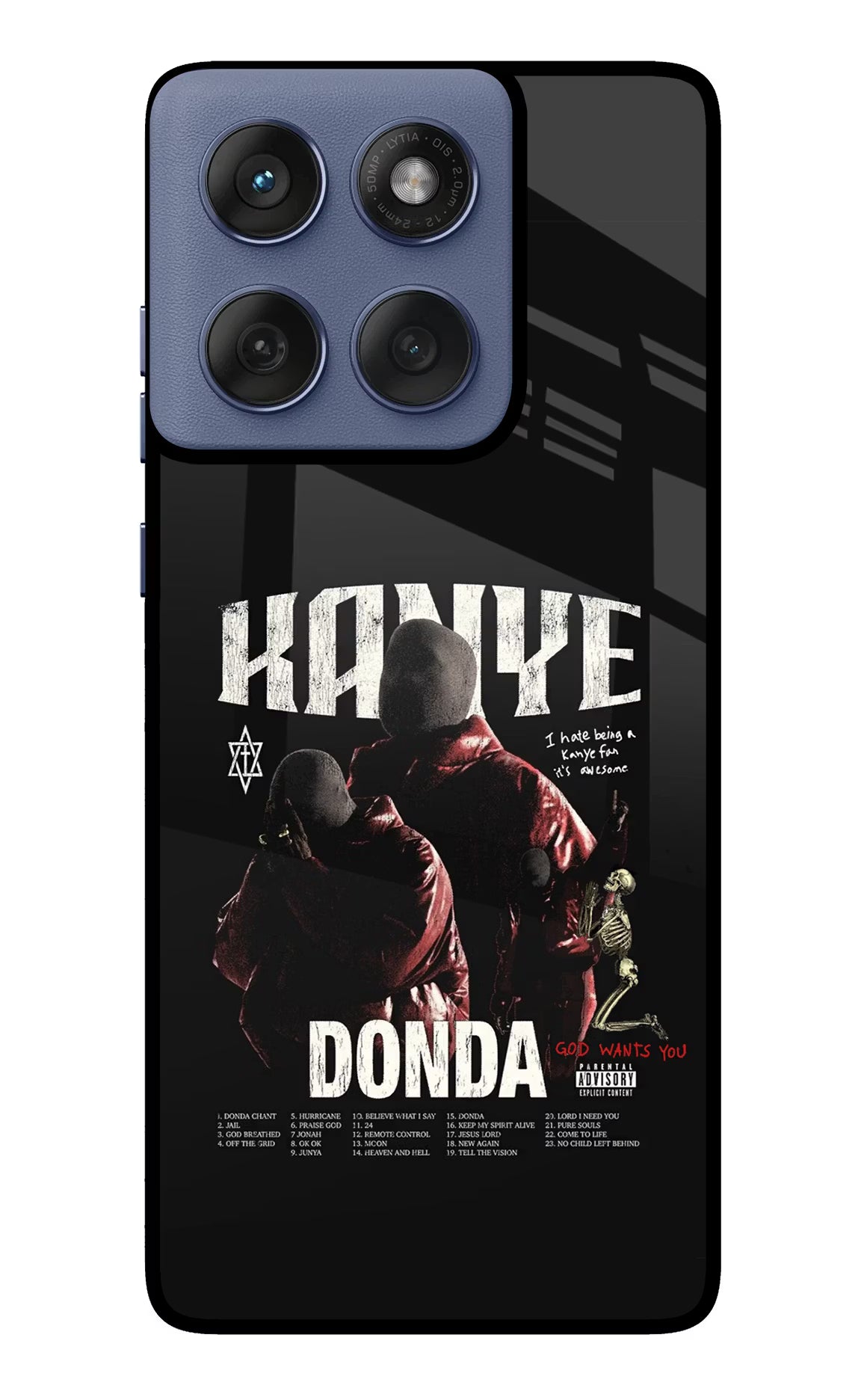 Donda Kanye West Moto Edge 60 Fusion Glass Case Back Cover by Casekaro