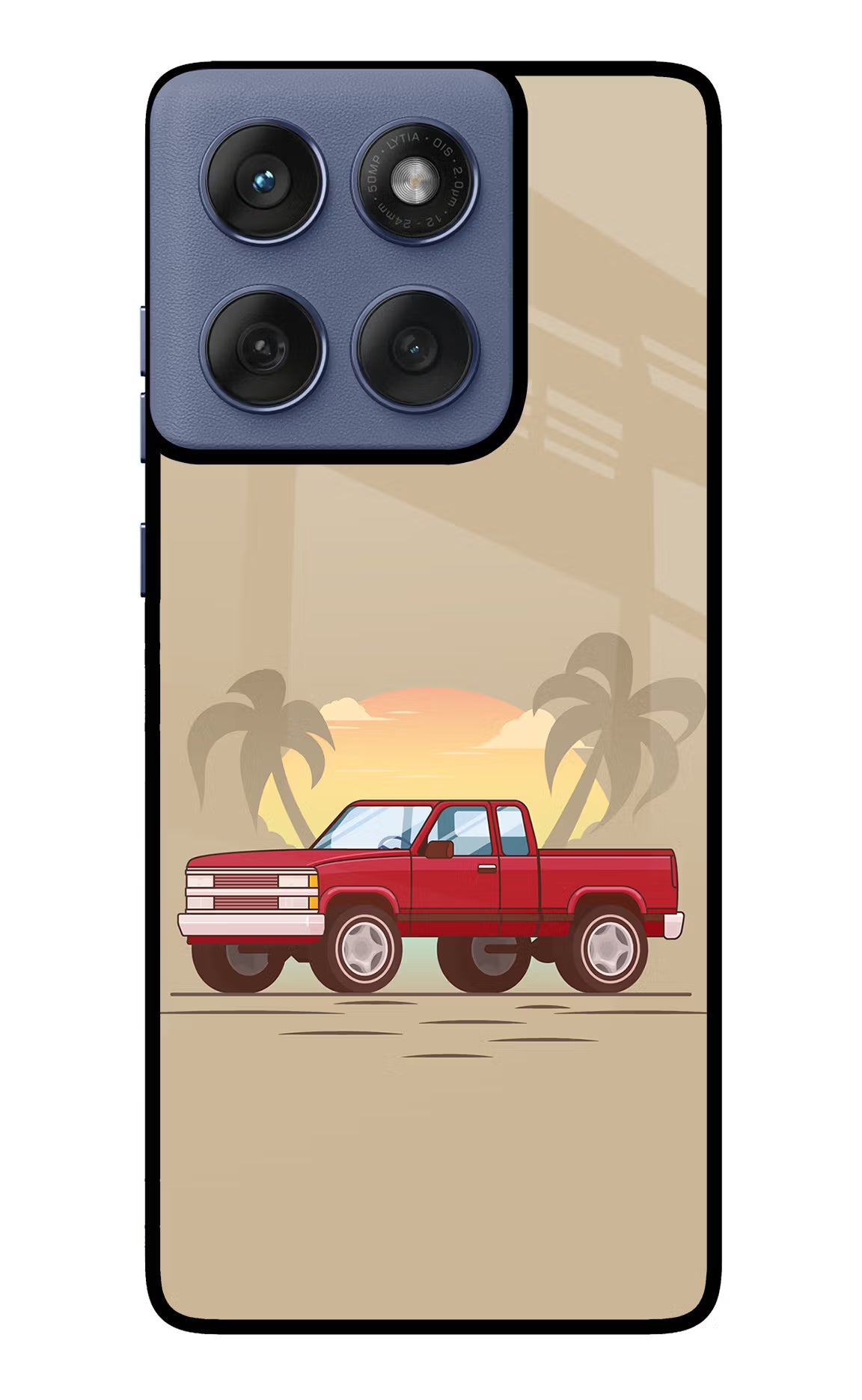 Desert Classic Drive Moto Edge 60 Fusion Glass Case Back Cover by Casekaro