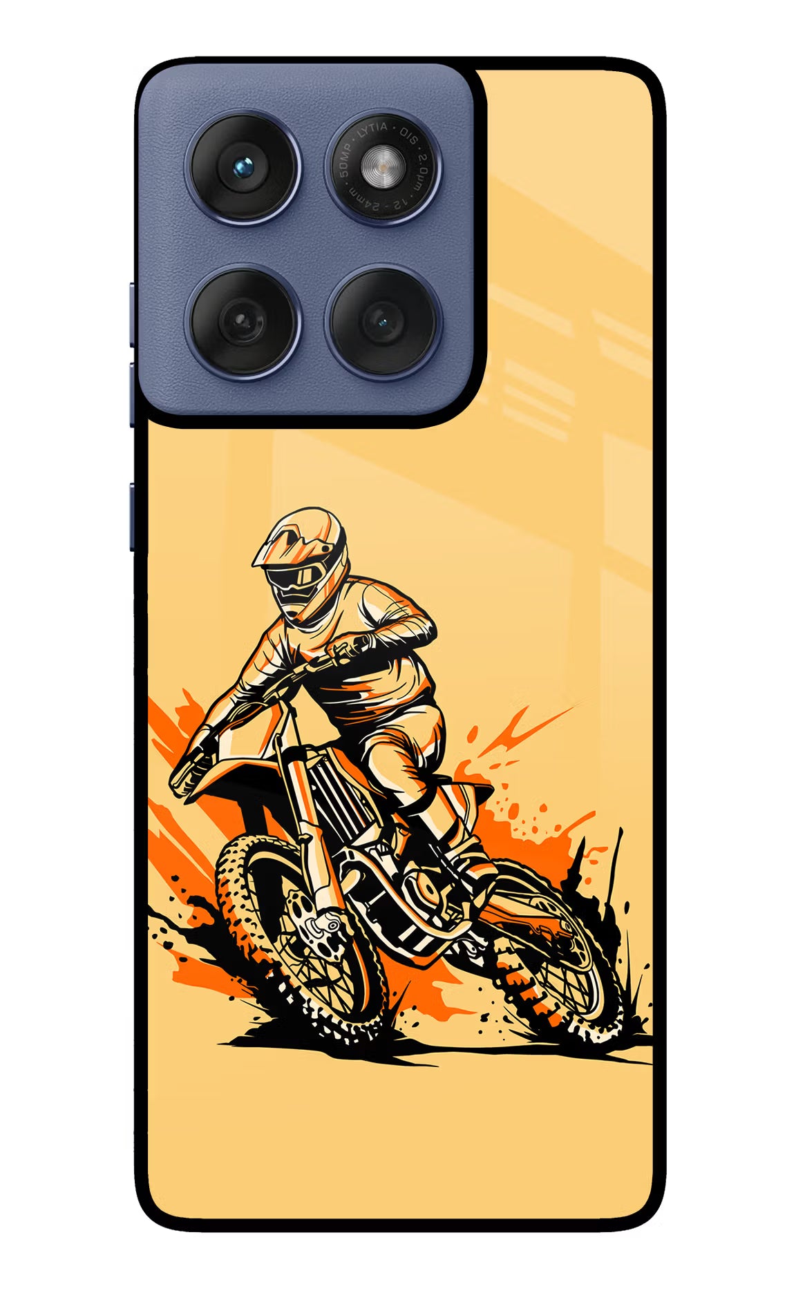 Off-Road Fury Moto Edge 60 Fusion Glass Case Back Cover by Casekaro