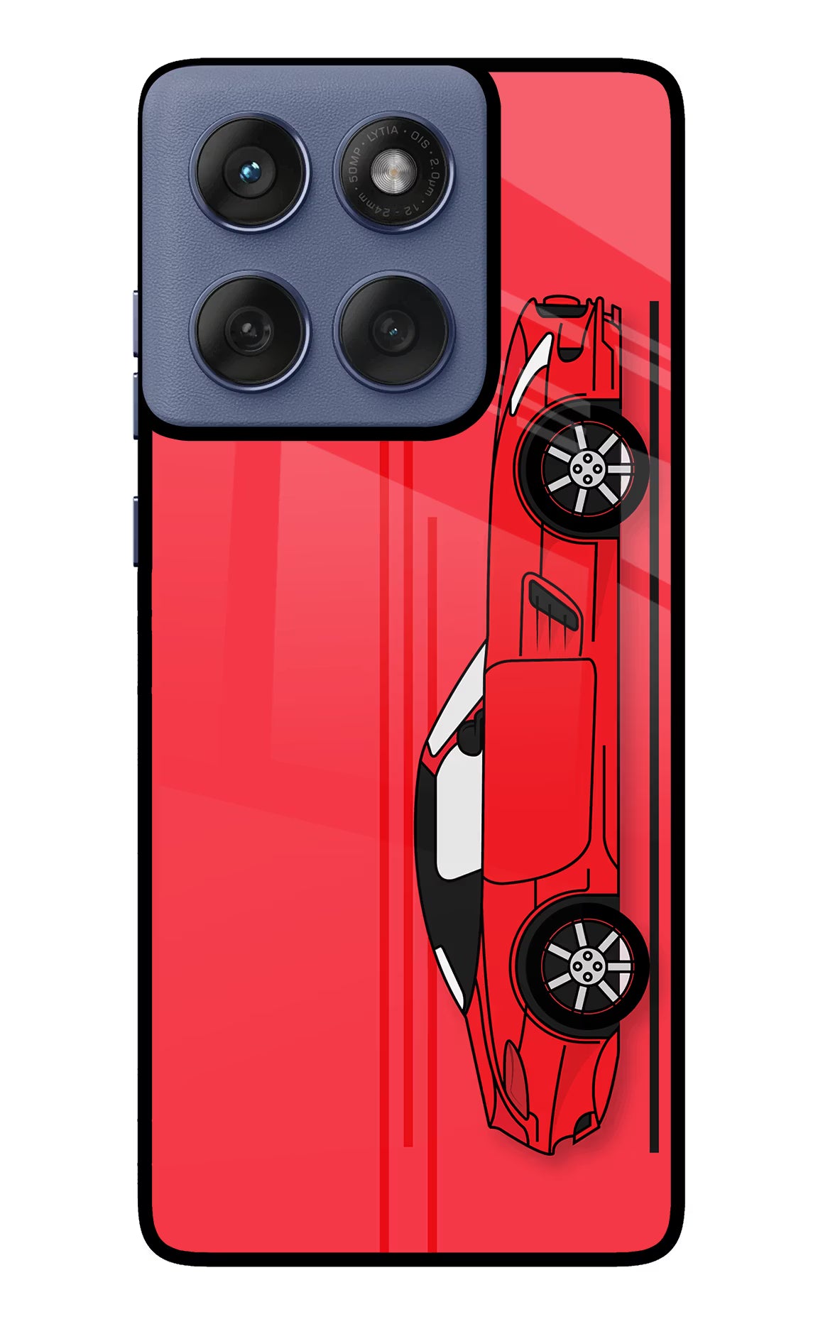 Red Velocity Moto Edge 60 Fusion Glass Case Back Cover by Casekaro