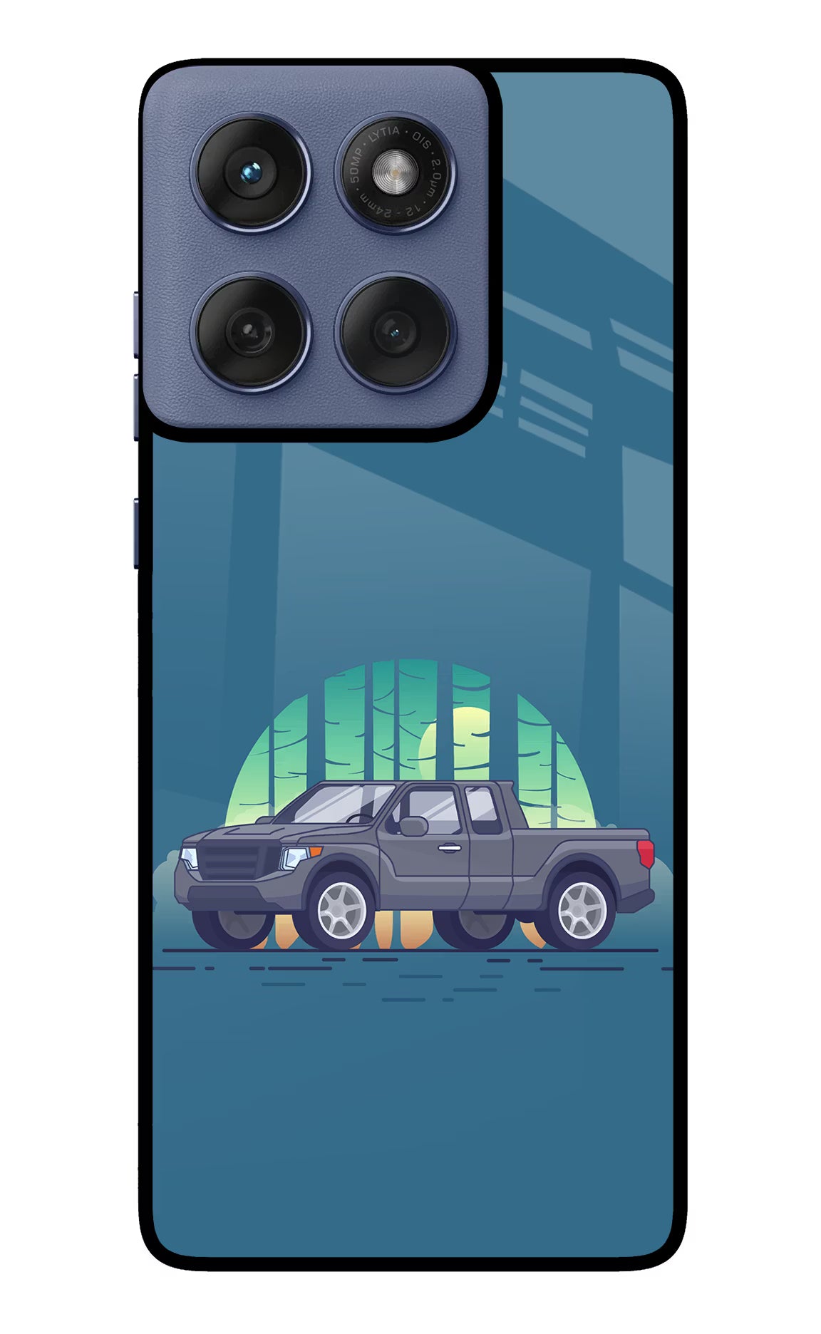 Retro Garage Vibe Moto Edge 60 Fusion Glass Case Back Cover by Casekaro