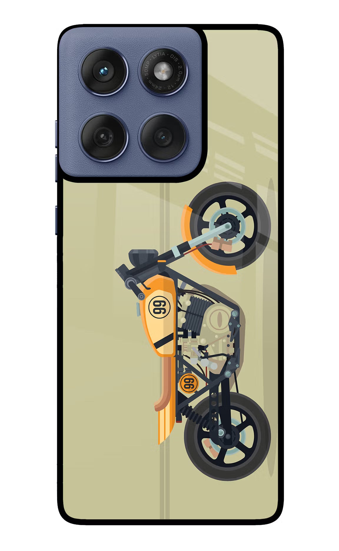 Vertical Speedster Moto Edge 60 Fusion Glass Case Back Cover by Casekaro