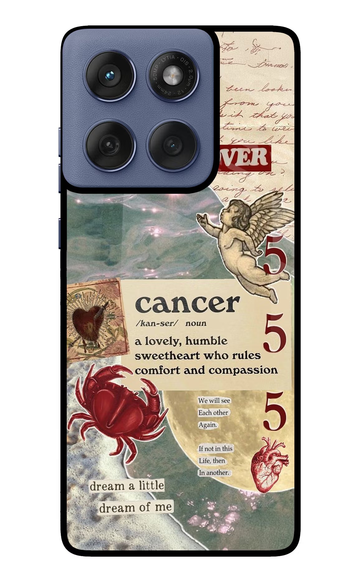 Cancer Zodiac Moto Edge 60 Fusion Glass Case Back Cover by Casekaro