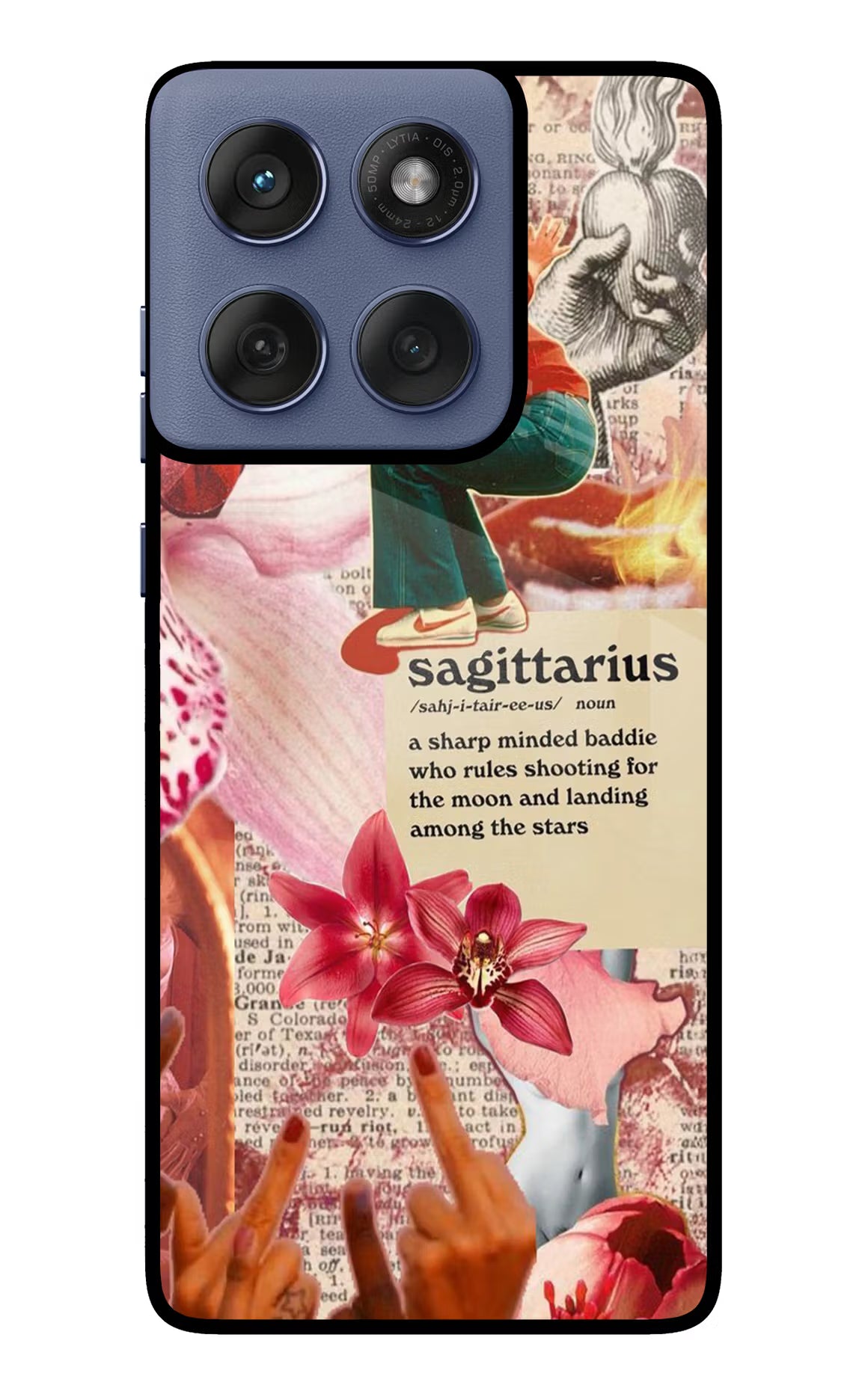 Sagittarius Zodiac Moto Edge 60 Fusion Glass Case Back Cover by Casekaro