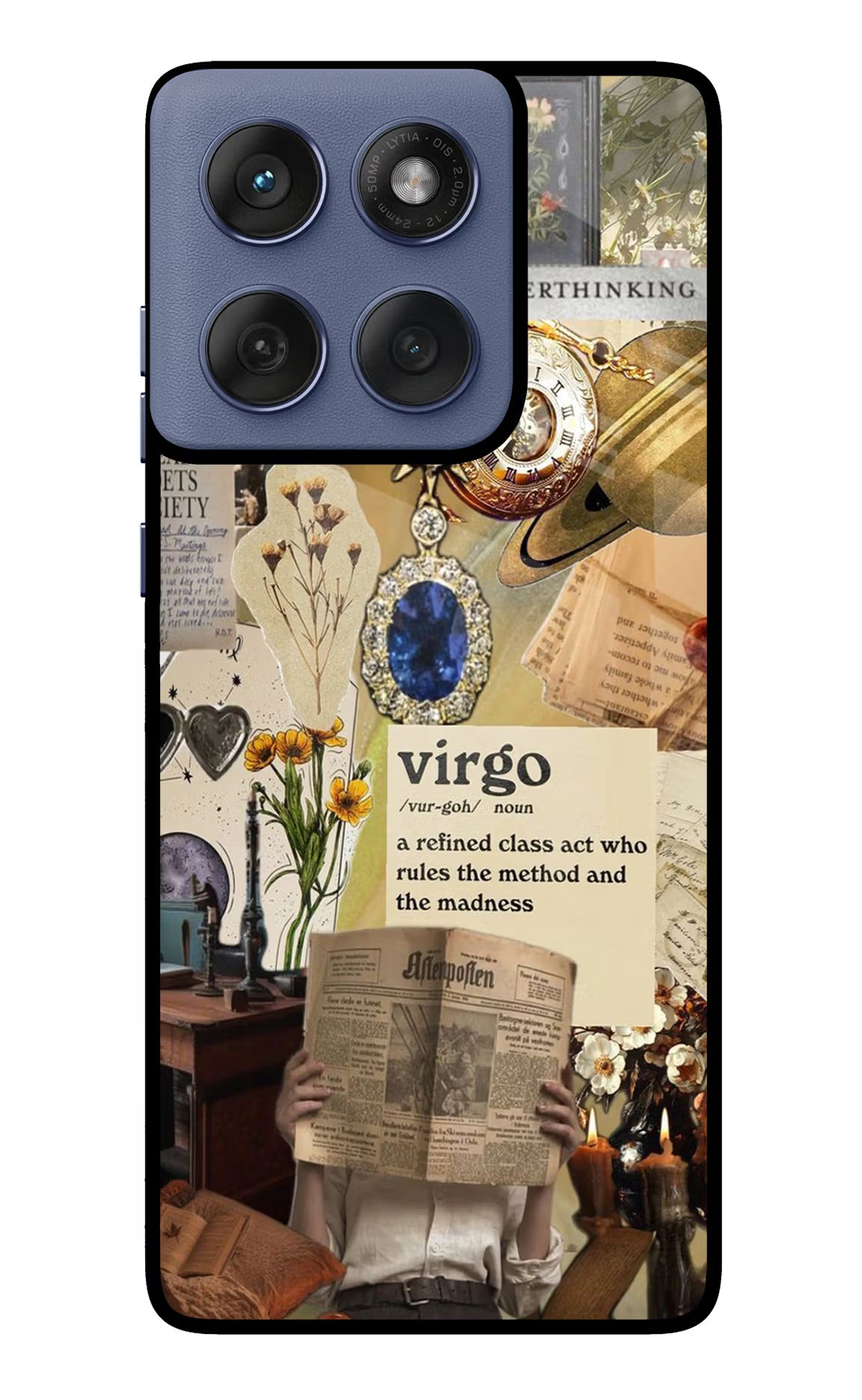 Virgo Zodiac Moto Edge 60 Fusion Glass Case Back Cover by Casekaro