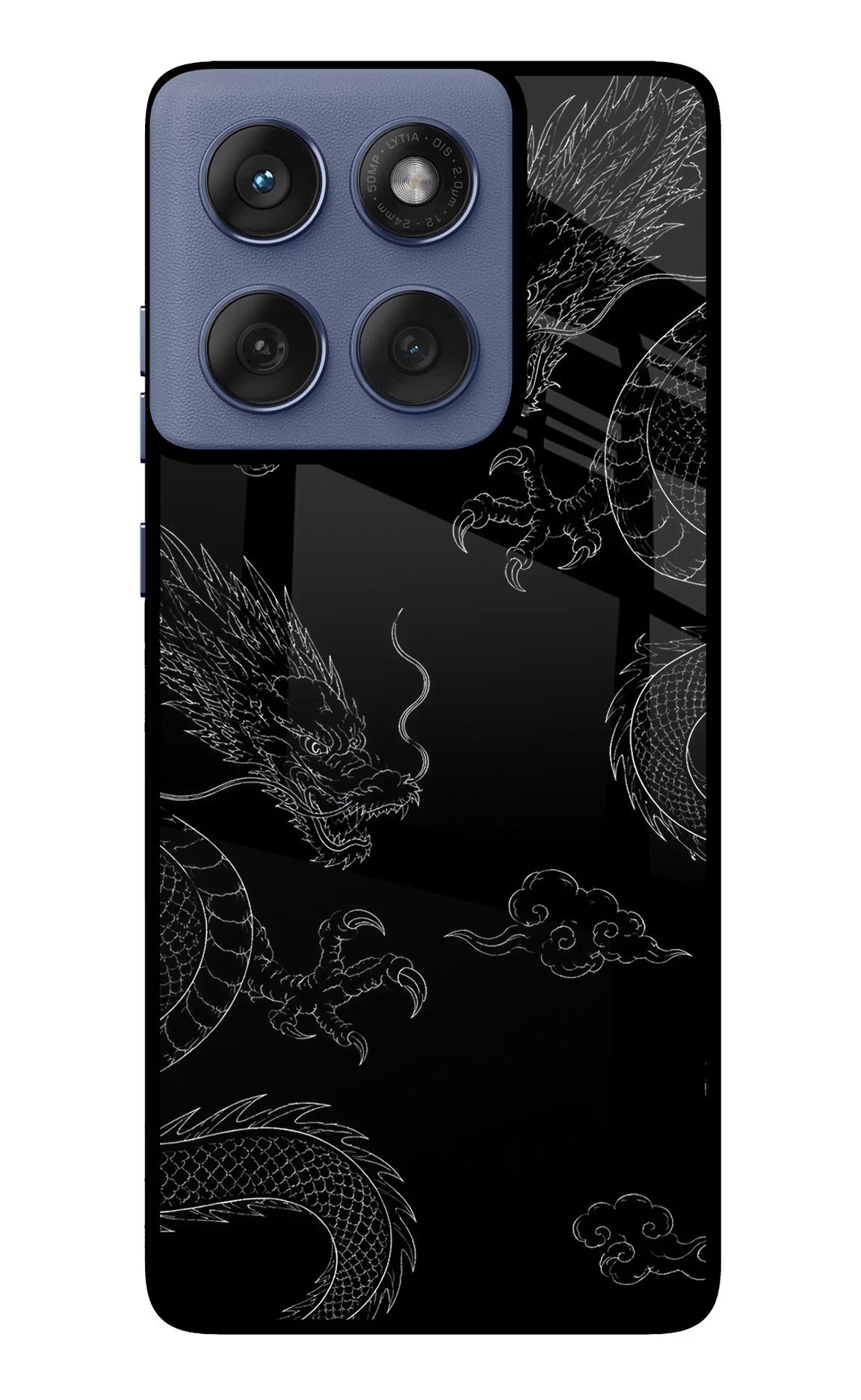 Twin Dragons Moto Edge 60 Fusion Glass Case Back Cover by Casekaro