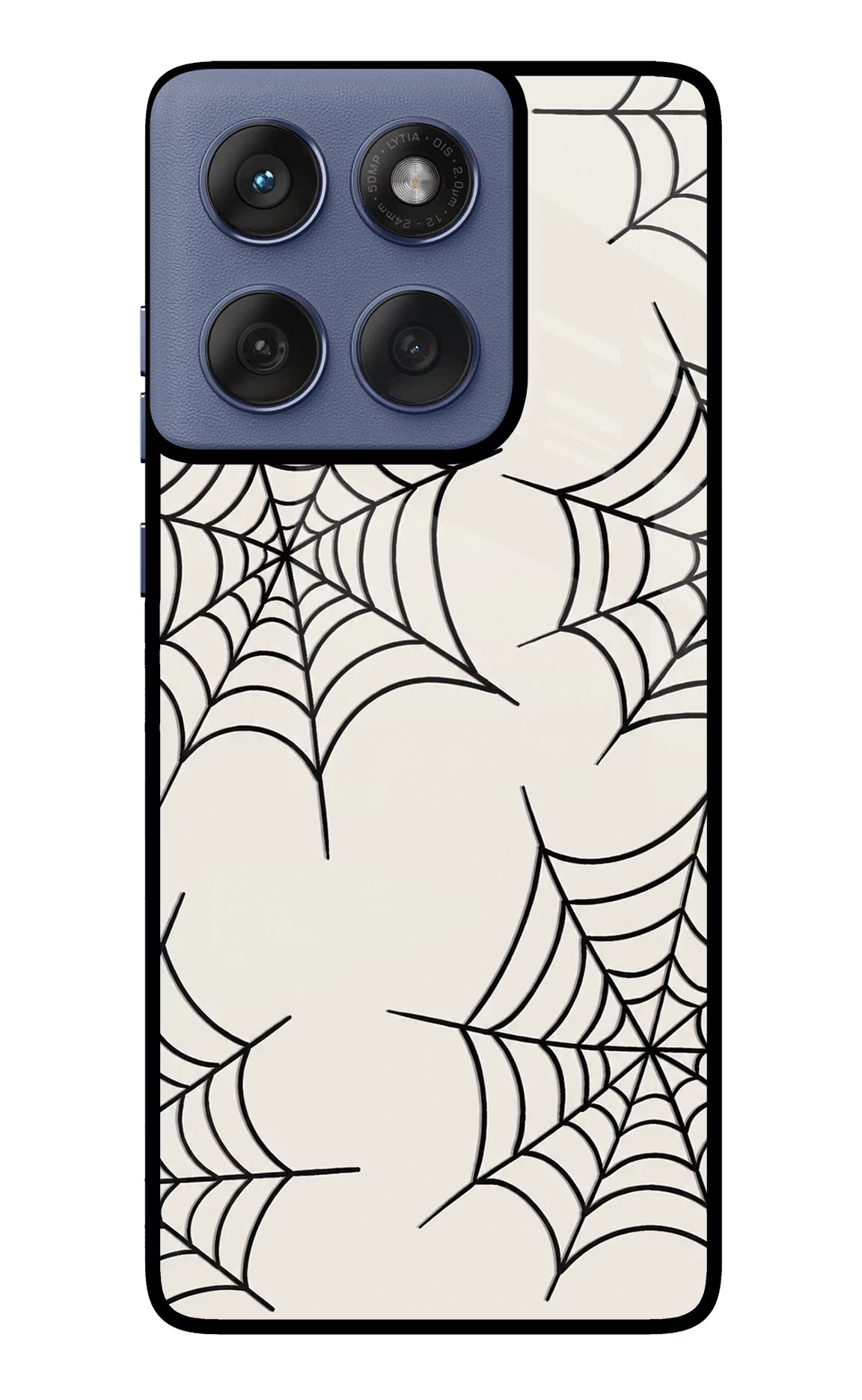 Spider Web Moto Edge 60 Fusion Glass Case Back Cover by Casekaro
