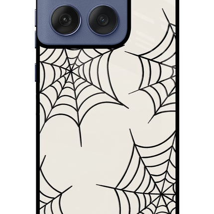 Spider Web Moto Edge 60 Fusion Glass Case Back Cover by Casekaro
